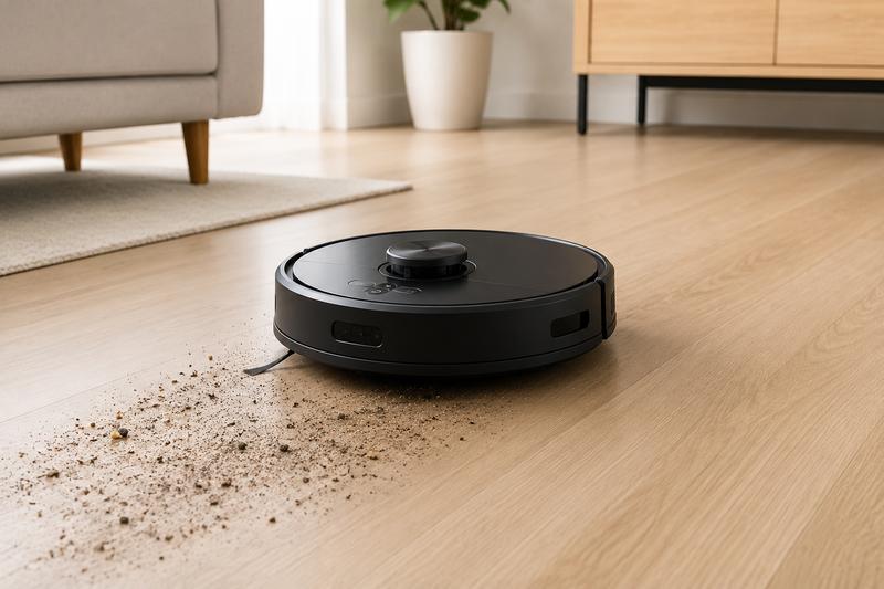 Robot vacuum cleaning floor