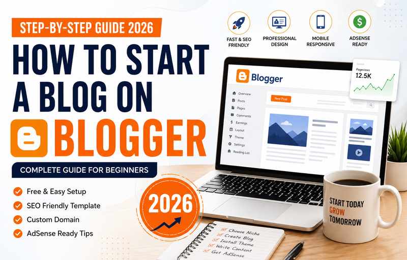 How to Start a Blog on Blogger 2026 Step by Step Beginner Guide